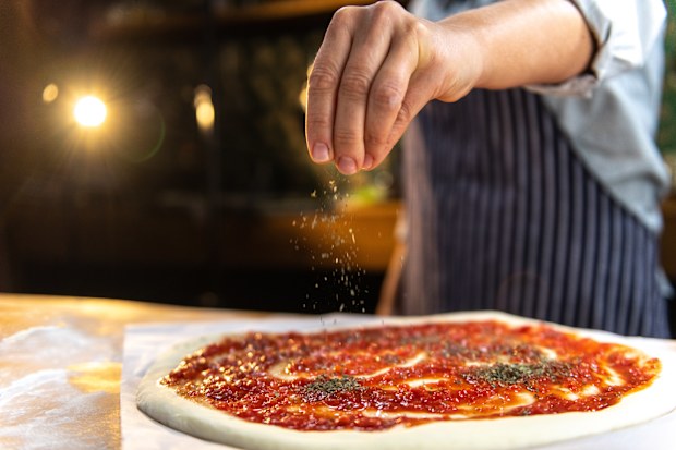 making pizza