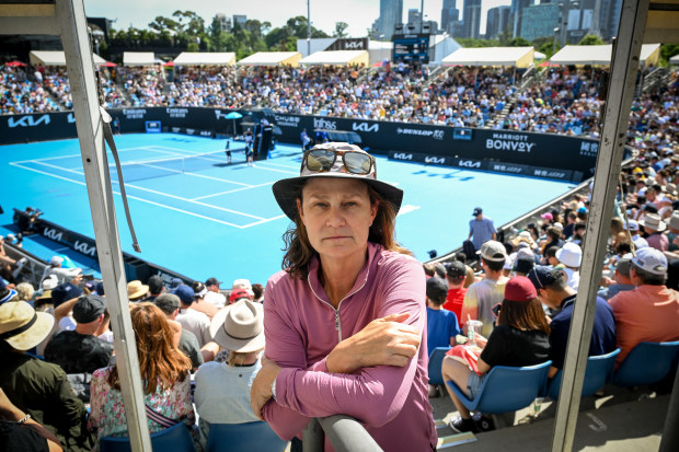 Pam Shriver at the 2023 Australian Open.