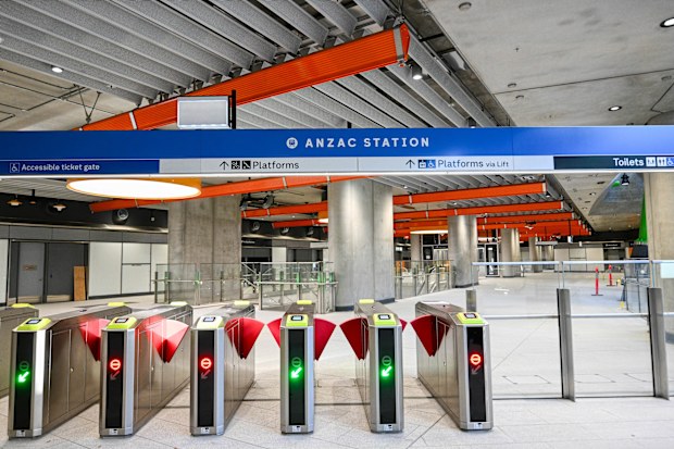 Generic, media preview of Metro Tunnel at Anzac Station. 14th August 2025, The Age news Picture by JOE ARMAO