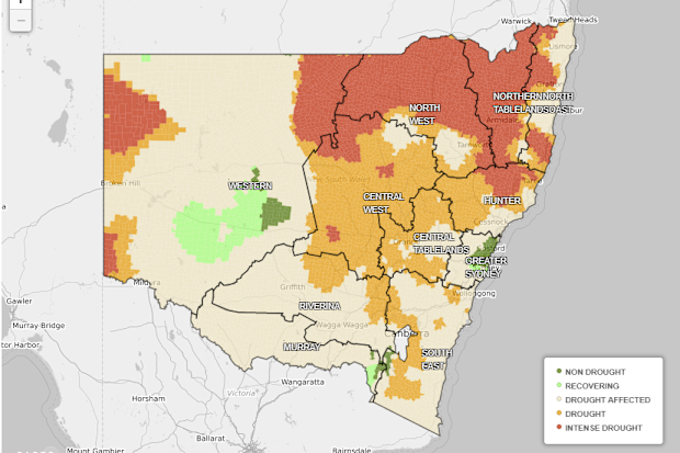 Both NSW and Queensland have been hit hard by the drought. 