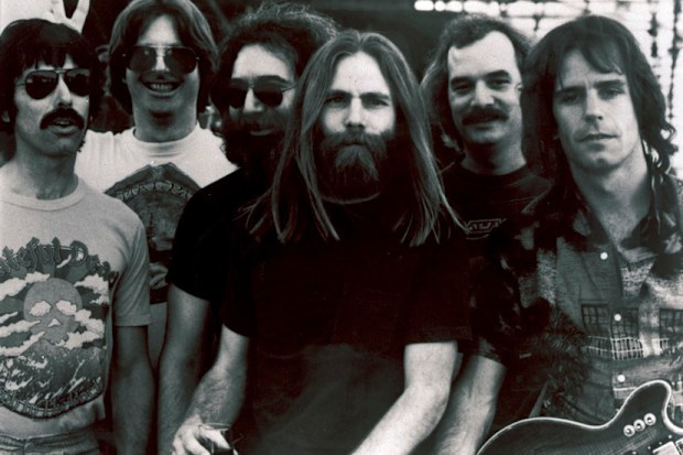 FILE - This undated file photo shows members of the Grateful Dead band, from left to right, Mickey Hart, Phil Lesh, Jerry Garcia, Brent Mydland, Bill Kreutzmann, and Bob Weir. (AP Photo/File)