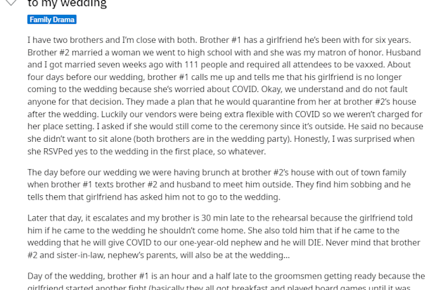 Brother sister wedding dilemma