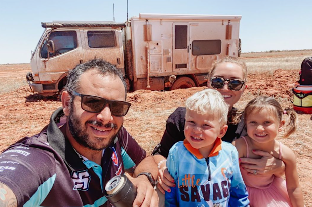 Orios (left) his wife Lindsey (right) and two young children, Zoe, 3 and Zane, 2.