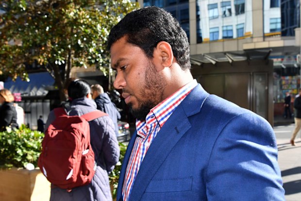 Nazrul Islam arrives at Downing Centre Local Court in Sydney.