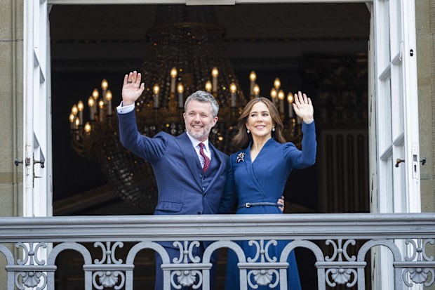 COPENHAGEN, DENMARK - MAY 26: King Frederik of Denmark and Queen Mary of Denmark appear on the balcony of Frederik VIII's Palace to celebrate the King's 57th birthday at Amalienborg Palace on May 26, 2025 in Copenhagen, Denmark.  (Photo by Martin Sylvest Andersen/Getty Images)