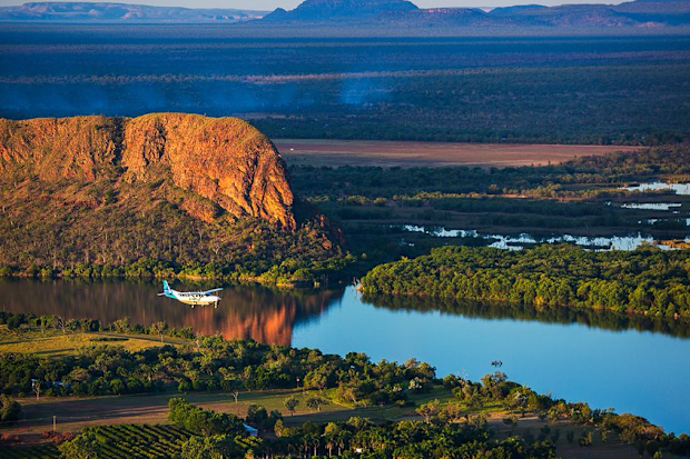 Aviair aircraft flying over Bungle Bungle in WA. 