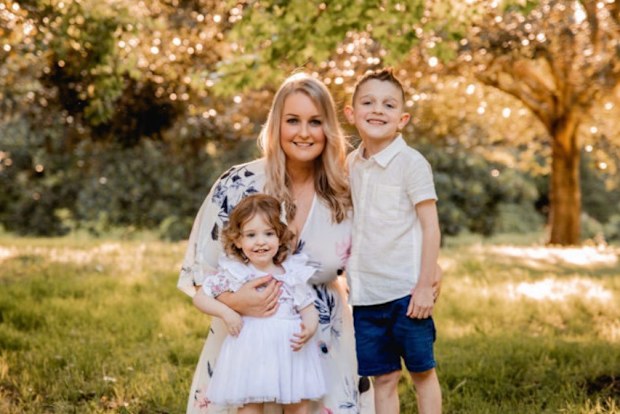 Lauren Hayward with her two children, Jack and Lily.