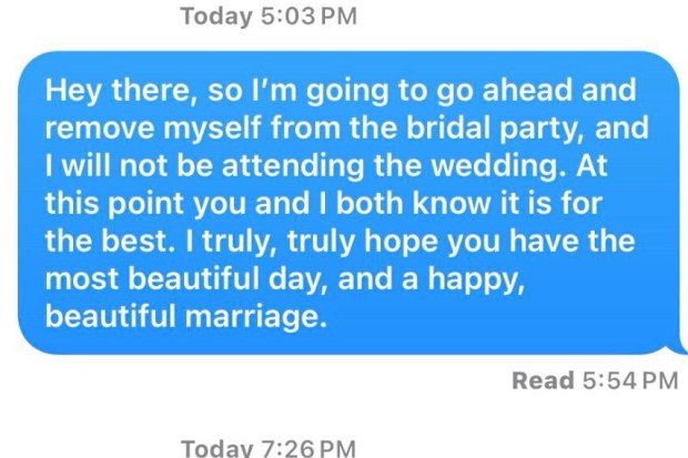 reddit bridezillas bridesmaid drops out of wedding