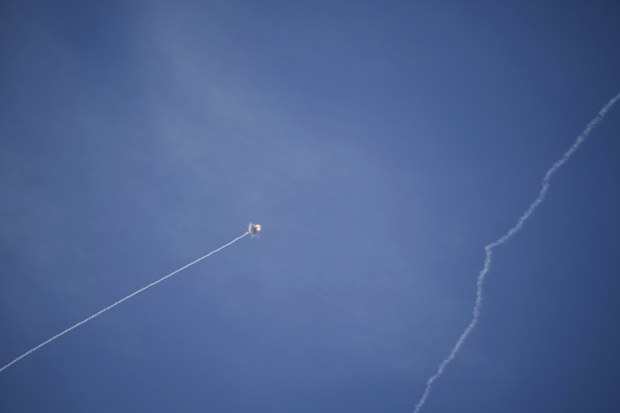 Israeli Iron Dome air defense system fires to intercept a rocket fired from Lebanon, in northern Israel, Friday, Sept. 20, 2024.