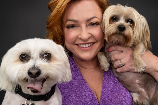 Shelly Horton and her dogs Mr Barkley and Maui