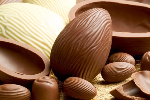 Classic chocolate Easter eggs.