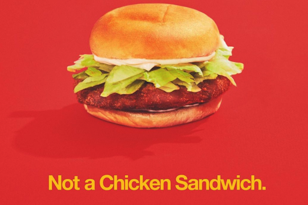 Also on the menu is a 'Not a chicken sandwich'.