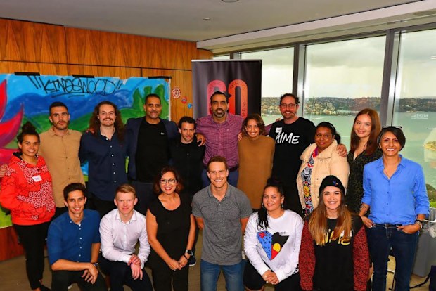 Brooke Boney and Adam Goodes supporting Indigenous art.