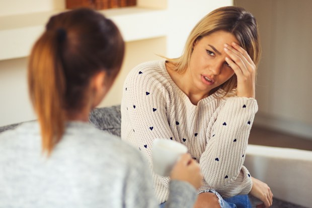 Woman angry at her friend