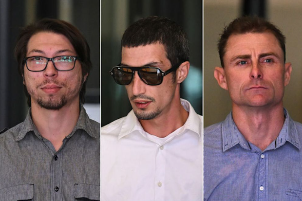 Daniel Muston, 40, Ryan Peter Marshall, 30, and Anthony Raymond Mitchell, 31, were charged