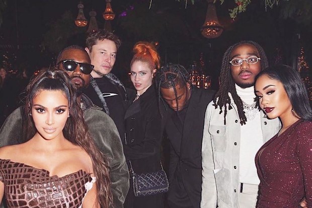 Elon Musk, Grimes, Kardashian Christmas party