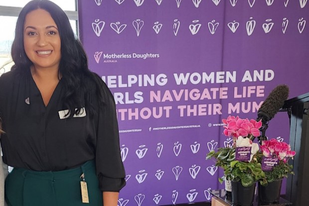 Sapphire Mitchell at a Motherless Daughters Australia event.