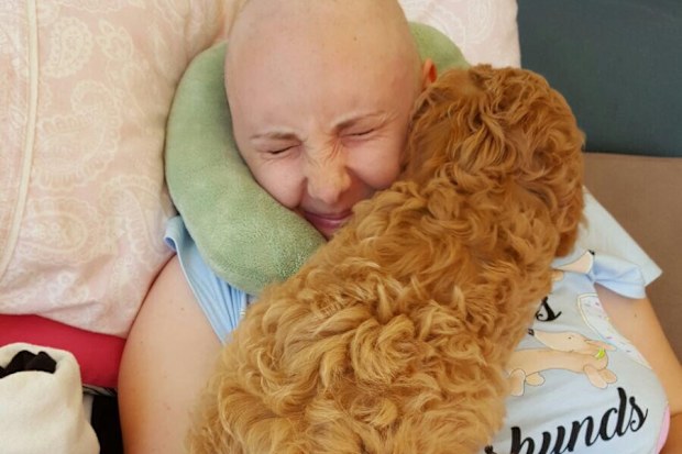 Jess during her second chemo treatment.
