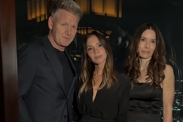Gordon Ramsay, wife Tana, right, and Victoria Beckham celebrate the launch of his new Netflix documentary Being Gordon Ramsay.