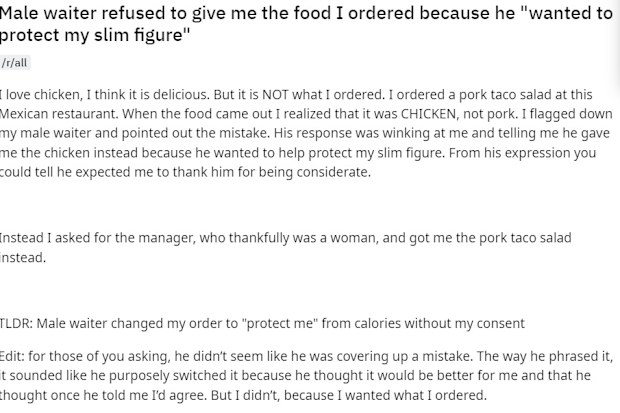 Reddit complaint pork taco salad