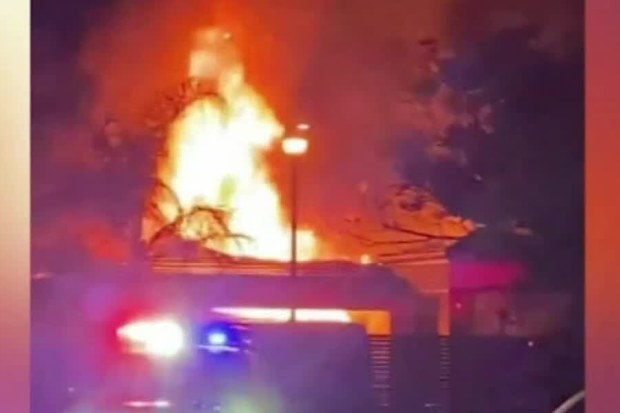 A frightening blaze has engulfed a home in the Adelaide suburb of Burton.