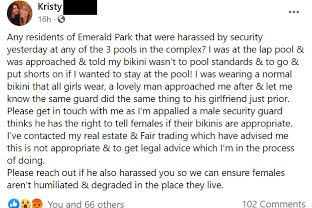 She shared her experience on Facebook.