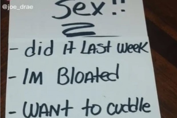 Husband list of sex excuses