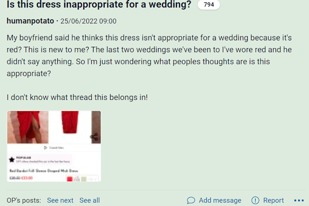 Debate over wedding dress