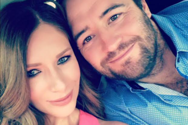 Laura Sharp with her husband, who supported her after her stroke.