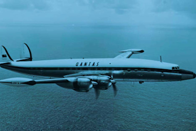 A Qantas Super Constellation L1049, circa 1954.mber when