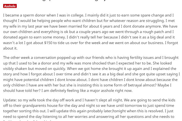 Reddit sperm donation