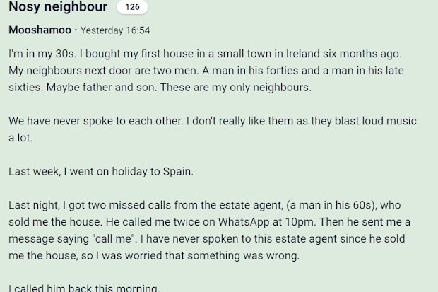 Nosy neighbours welfare check