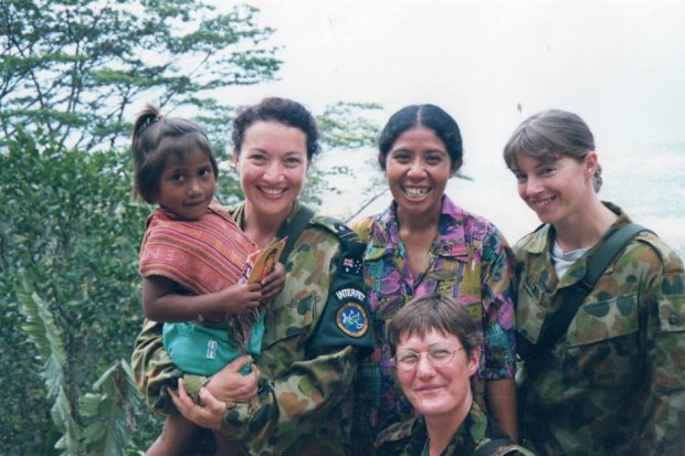 Tamara Sloper Harding volunteered her time to help mothers and children during her deployment in 1999.