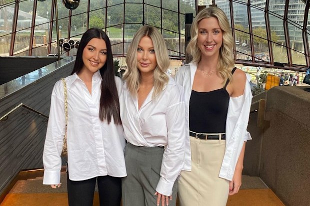 Leane Flynn with two of her daughters for the 2023 Witchery White Shirt Campaign.