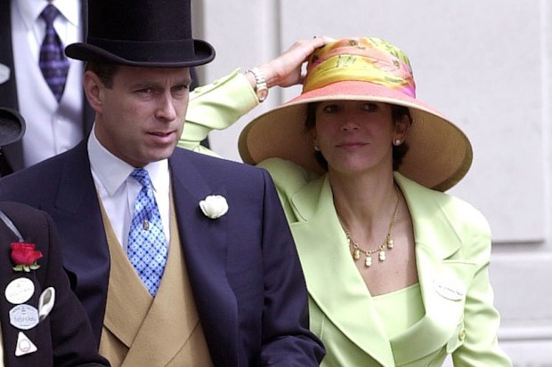 Prince Andrew and Ghislaine Maxwell at Royal Ascot, 2000