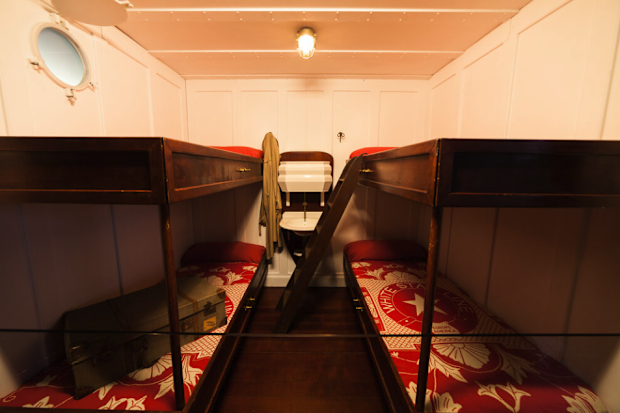 The bunk beds third class passengers slept in as recreated for the Titanic: The Human Story exhibition.
