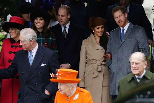 The royals at a Christmas Day service in 2017.