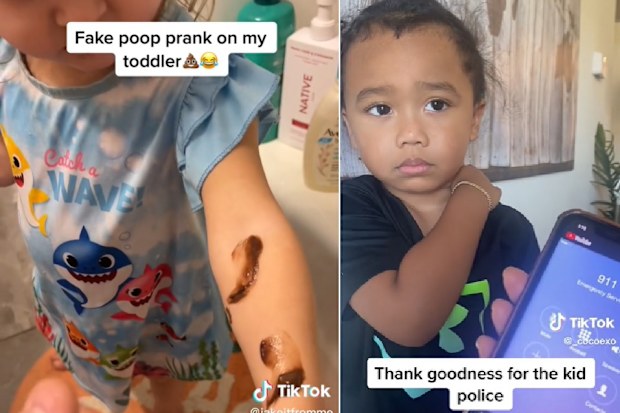 Parents on TikTok playing pranks on their children to record and share their reaction. 