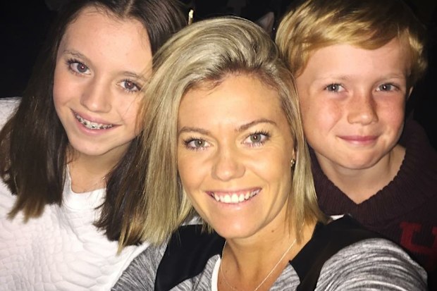 Olivia Carr with her two children.