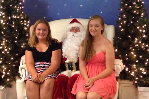 Tanielle Stackman with her elder sister in 2014.