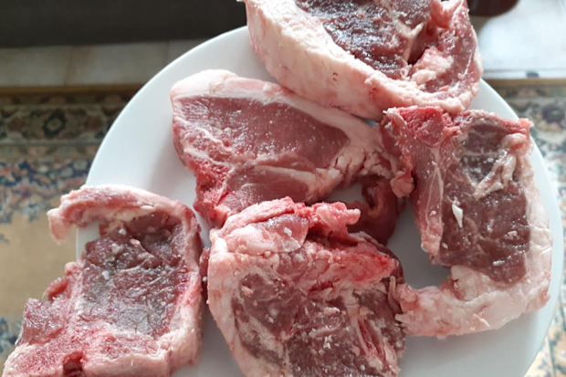 Lamb loins on a plate