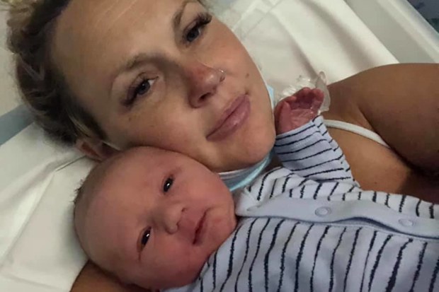 Lucy Winter and baby boy.