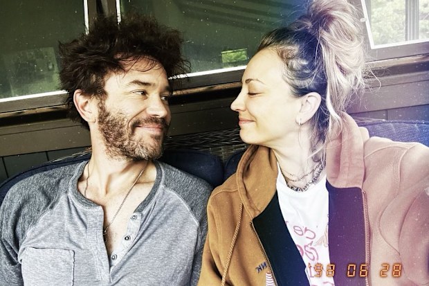 Kaley Cuoco and partner Tom Pelphrey.