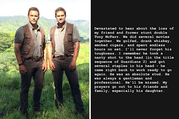 Chris Pratt tribute to Tony McFarr.