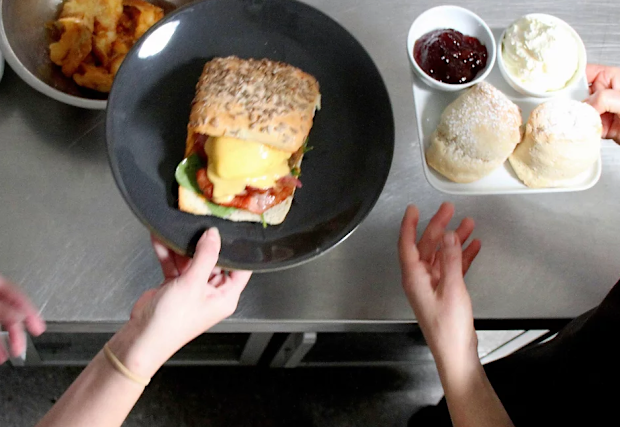 Myrtle and Stone's famous burger and their scones.