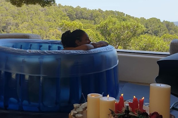 Vick Hope in her birthing pool