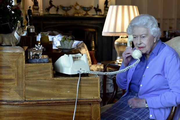 The Queen working from Windsor Castle during the coronavirus crisis.