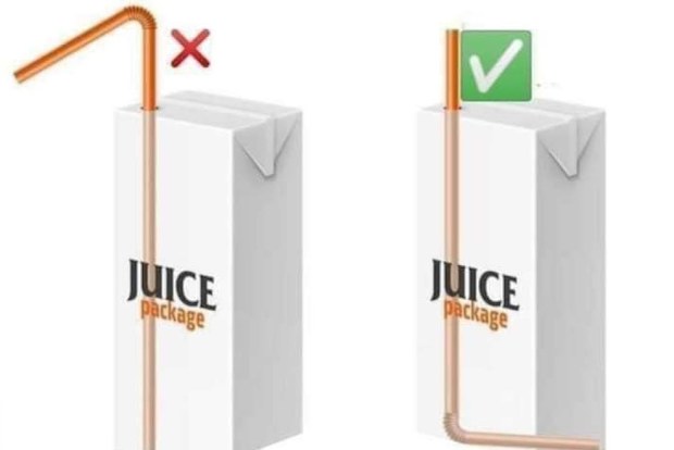 How to use a straw in a popper juice box