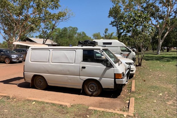 The alarm was raised yesterday after Mr Buriet's car, a white Mitsubishi van bearing Tasmanian registration E88QV, was found still parked in the carpark.
