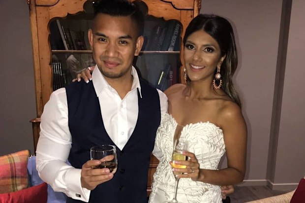 Renato and Vanessa Churches on their wedding day in 2018.